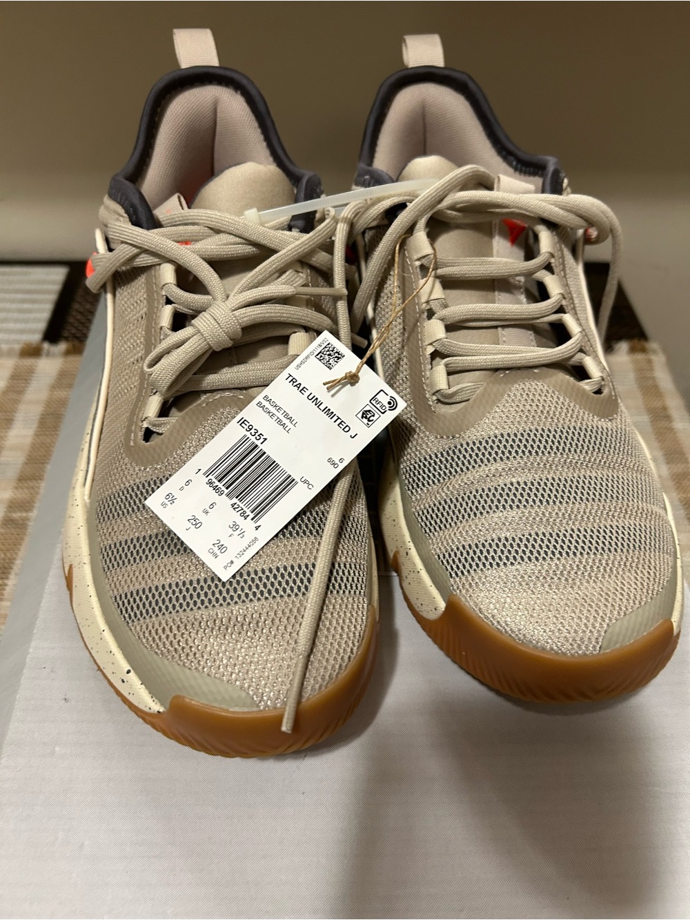 adidas Beige Mesh Low-Top Sneakers with Gum Outsole